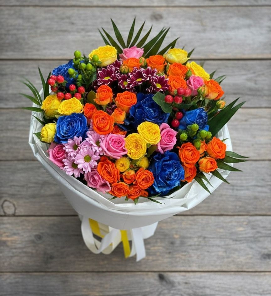 Букет цветов из: Розы и Хризантемы в Домодедово