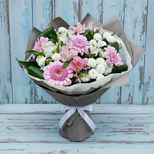 Букет цветов из:  Герберы, Альстромерии и Хризантемы в Домодедово