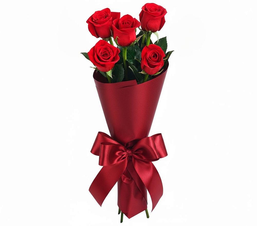 Букет 5 Красных роз Эдлесс Лав в Домодедово