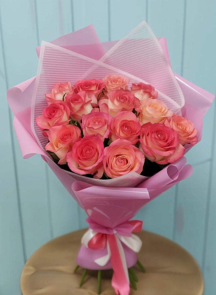 Букет 15 Розовых роз Равель в Домодедово