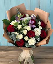 Букет цветов из:  Розы и Альстромерии в Домодедово