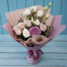 Букет цветов из:  Розы и Лизиантусы в Домодедово