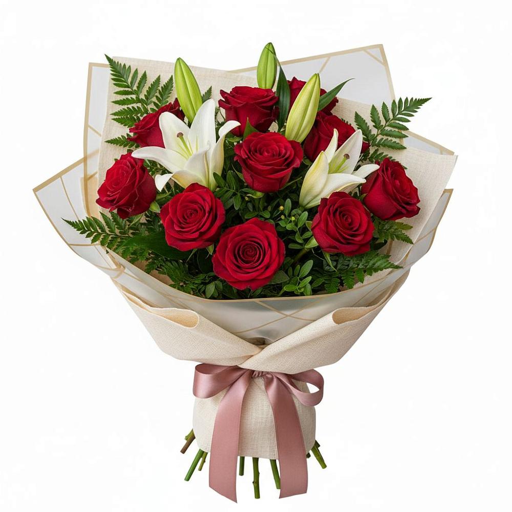 Букет цветов из: Лилии и Розы в Домодедово