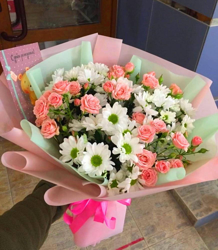 Букет цветов из: Розы и Хризантемы в Домодедово