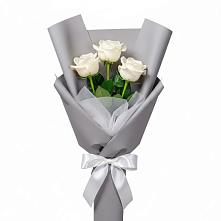 Букет 3 белые розы #REPLACE_PRED# Домодедово