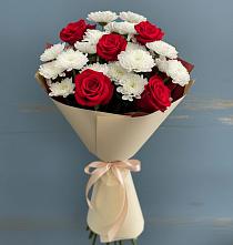 Букет цветов из:  Розы и Хризантемы в Домодедово