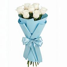 Букет 7 белых роз Проуд в Домодедово