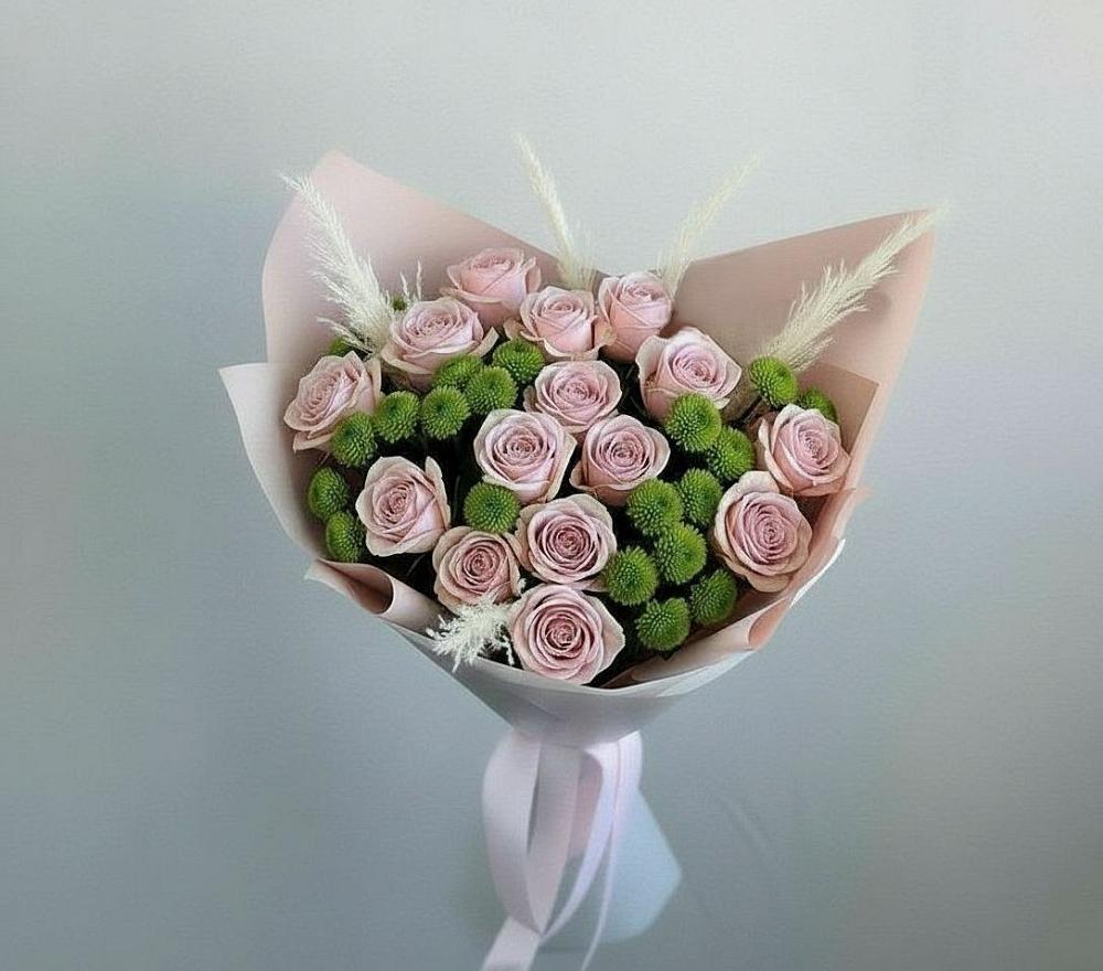 Букет цветов из: Розы и Хризантемы в Домодедово