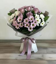 Букет цветов из:  Хризантемы и Розы в Домодедово