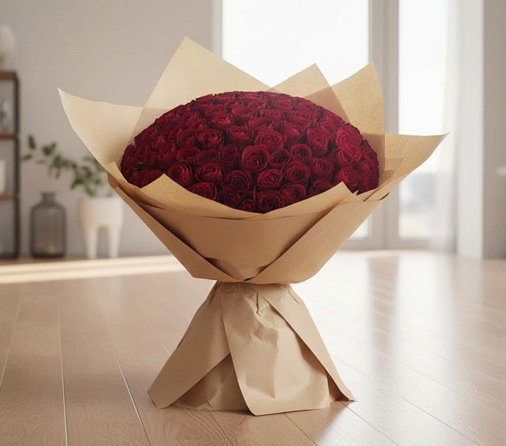 Букет 101 Красная роза в Домодедово