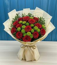 Букет цветов из:  Розы и Хризантемы в Домодедово