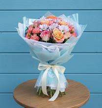 Букет цветов из:  Хризантемы и Розы в Домодедово