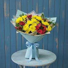 Букет цветов из:  Альстромерии и Хризантемы в Домодедово