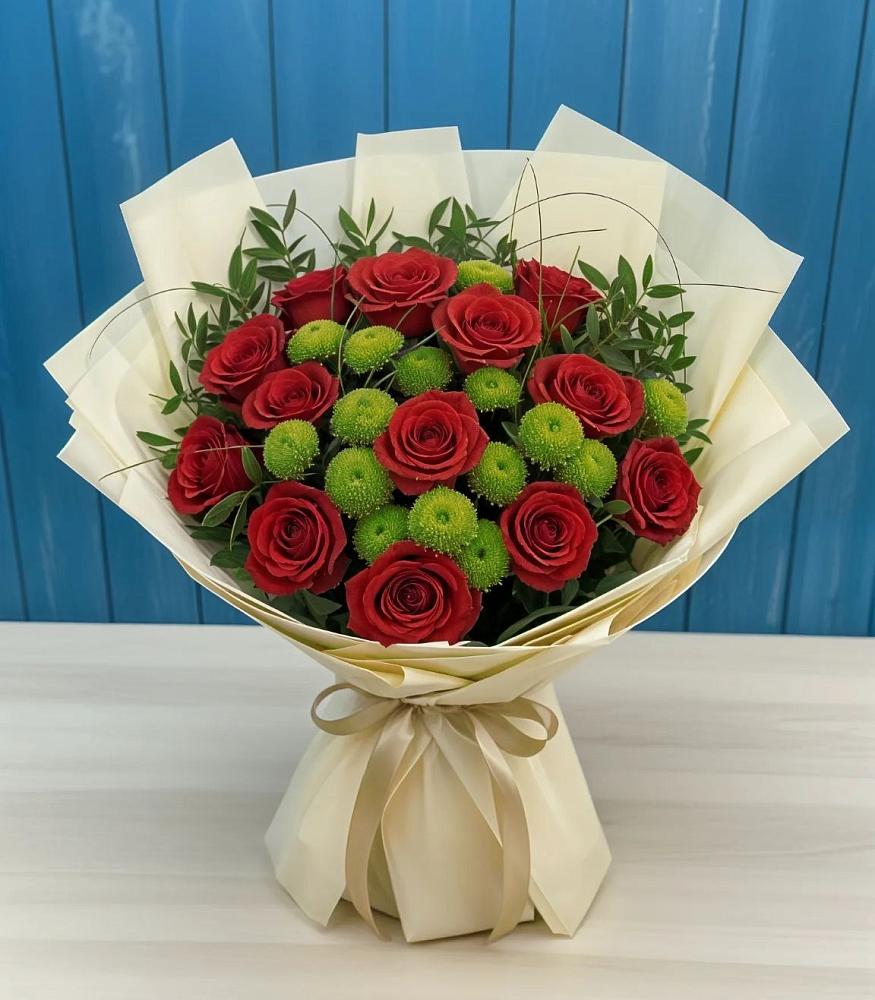 Букет цветов из: Розы и Хризантемы в Домодедово